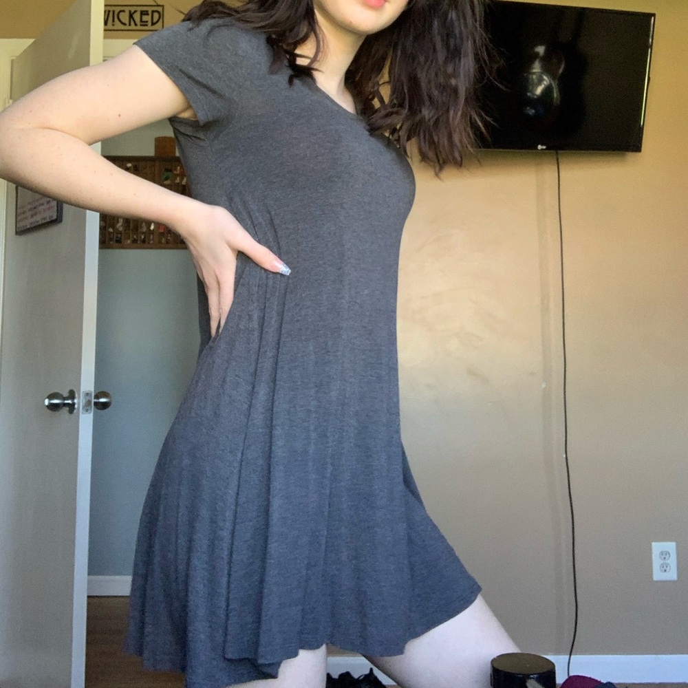 loose grey dress